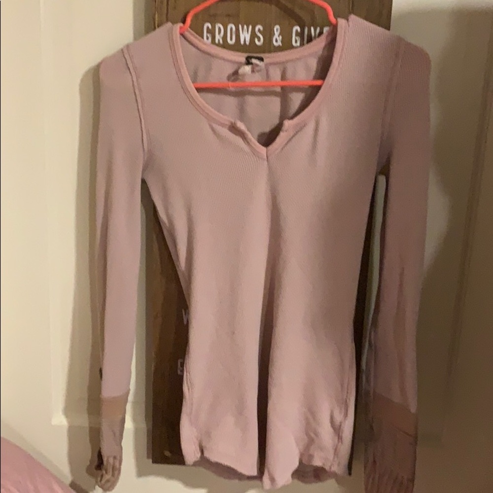Free people light pink long sleeve